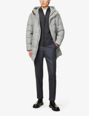 CORNELIANI: Hood padded regular-fit woven jacket