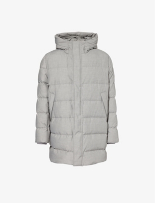CORNELIANI: Hood padded regular-fit woven jacket