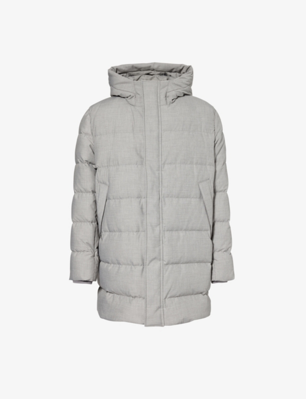 Hood padded regular-fit woven jacket