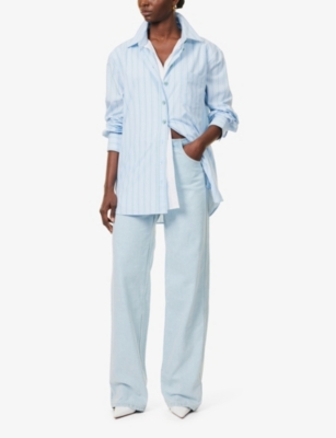 Gemini striped-print cotton-blend shirt