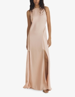 REISS: Reiss x Atelier Leanna zip-panel satin and wool maxi dress
