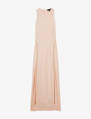 REISS: Reiss x Atelier Leanna zip-panel satin and wool maxi dress
