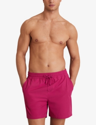 Reiss Mens Cliff Drawstring Swim Shorts Dark Pink