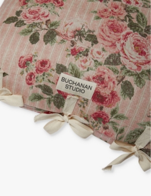 BUCHANAN STUDIO: Square cotton velvet cushion 55cm