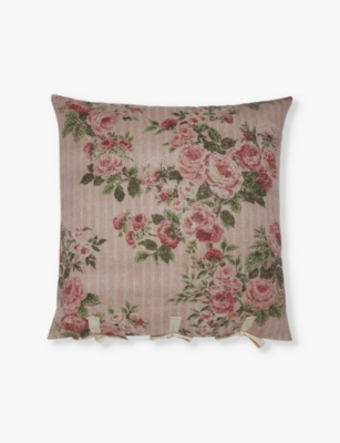 BUCHANAN STUDIO: Square cotton velvet cushion 55cm