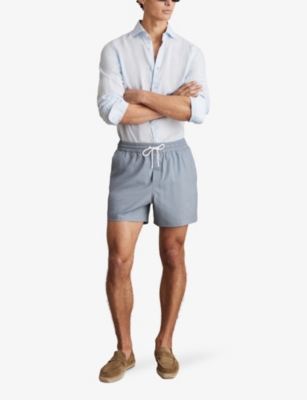 Shop Reiss Mens Airforce Blue Tito Geo-pattern Swim Shorts Xs