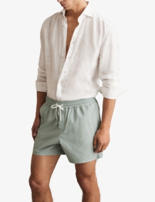 Reiss Mens Pistachio Green Tito Geo-pattern Swim Shorts In Pistachio Green