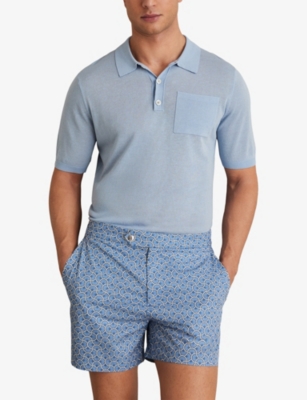 REISS: Caprio Geometric-Print Swim Shorts