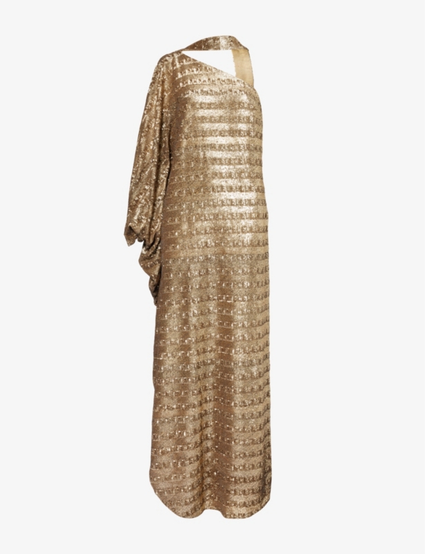 Gilded Ubud embellished woven maxi dress
