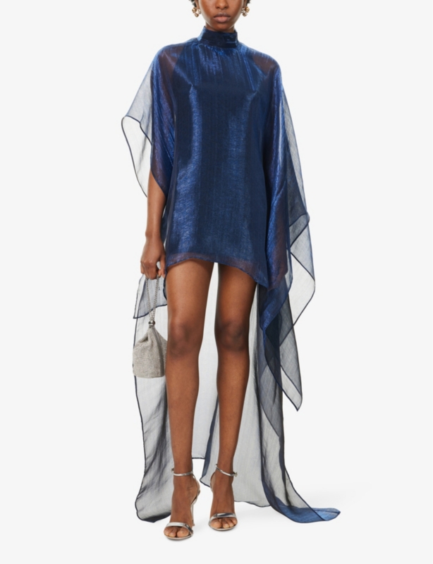 Dallas metallic-finish woven kaftan