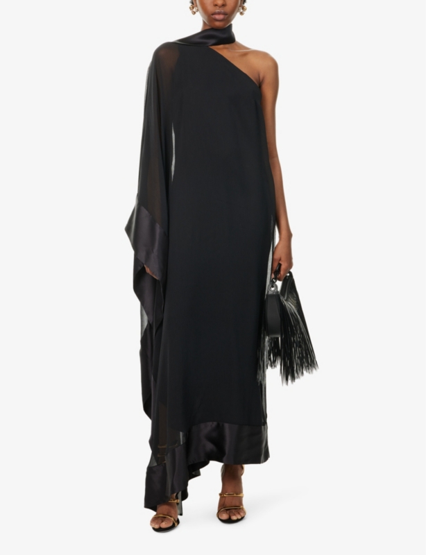 Betsy Spirito one-shoulder silk maxi dress