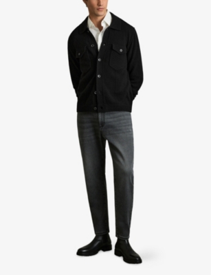 REISS: Flinch Button-Down Regular-Fit Knitted Jacket