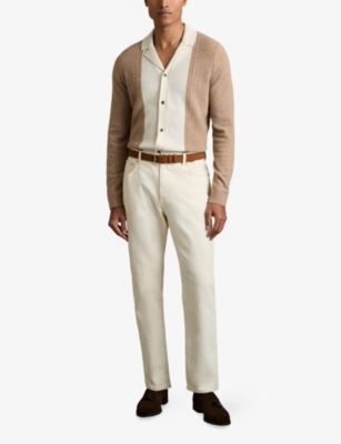 Poland Colour-Block Long-Sleeve Knitted Shirt