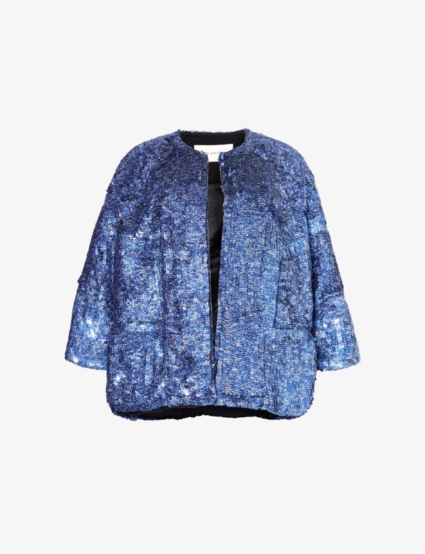 Violini sequin-embellished padded crepe jacket