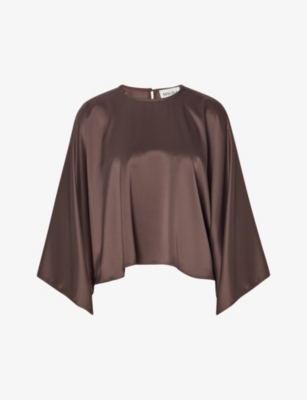 MALINA: Nami cape-look satin blouse