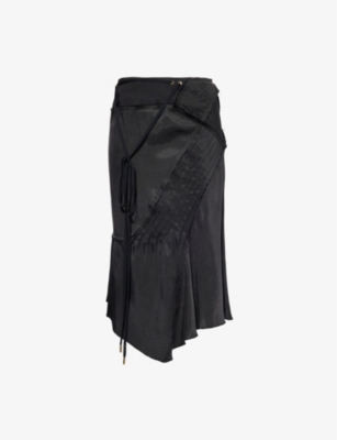 KNWLS: Elisir Pleated-Panels Woven Midi Skirt