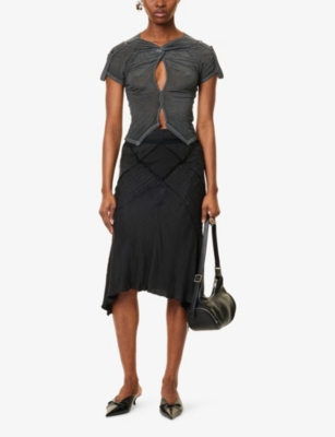 KNWLS: Twist Cropped Stretch-Woven Top