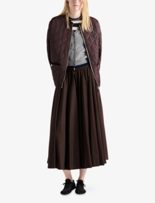 Prada Womens Brown Quilted Lightweight Re-nylon Jacket In Brown