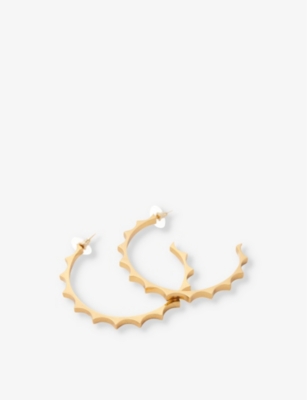 Maje Womens Spiky Gold-plated Brass Hoop Earrings Or In Or