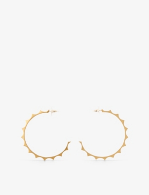 Maje Womens Spiky Gold-plated Brass Hoop Earrings Or In Or