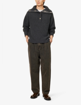 AGOLDE: Slater pleats straight-leg relaxed-fit denim jeans