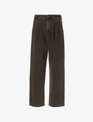 AGOLDE: Slater pleats straight-leg relaxed-fit denim jeans