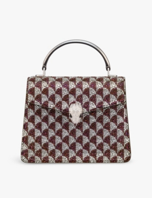 BVLGARI: Serpentine Duo leather and crystal top-handle bag