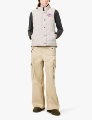 Canada Goose Womens Funnel-neck Brand-patch Shell Gilet Limestone In Limestone