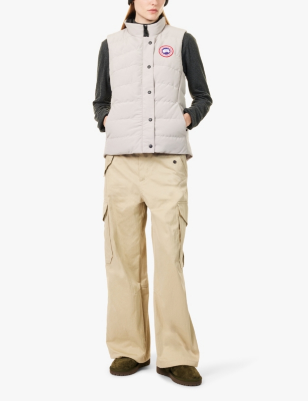 Freestyle funnel-neck brand-patch shell gilet