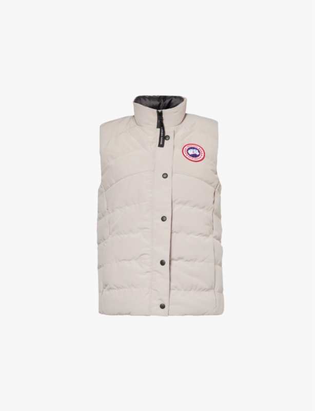 Freestyle funnel-neck brand-patch shell gilet