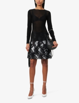 JEAN PAUL GAULTIER: The Morphing pinstripe-pattern woven top