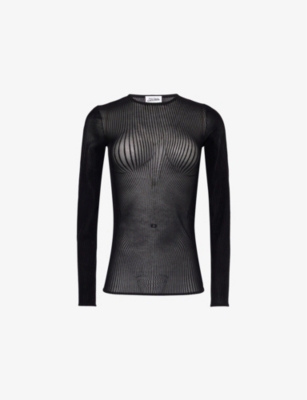JEAN PAUL GAULTIER: The Morphing pinstripe-pattern woven top
