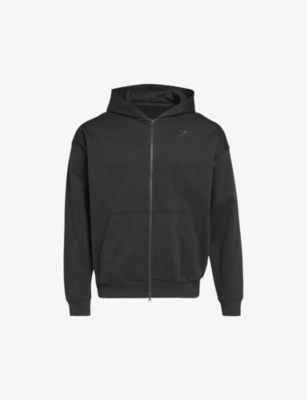 Gymshark Mens  Power Zip-up Cotton Hoody In Gs Black