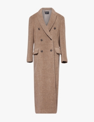 GIORGIO ARMANI WOMENS GIORGIO ARMANI DOUBLE-BREASTED WOOL-BLEND MAXI COAT 