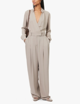 GIORGIO ARMANI: V-neck long-sleeve silk blouse