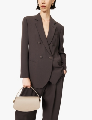 GIORGIO ARMANI: Foiled-branding leather top-handle bag