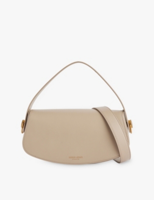 GIORGIO ARMANI: Foiled-branding leather top-handle bag