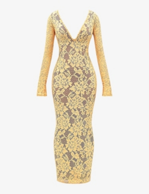 house of cb gold maxi dress House of CB Calla Pearl Maxi Dress – shortandsweethire main image 0