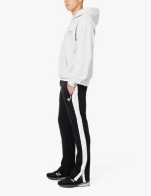 The Couture Club Mens Emblem Side Panel Split-hem Straight-leg Regular-fit Cotton-jersey Jogging Bottoms Black In Black