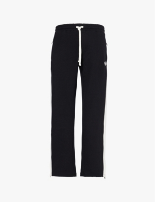 The Couture Club Mens Emblem Side Panel Split-hem Straight-leg Regular-fit Cotton-jersey Jogging Bottoms Black In Black
