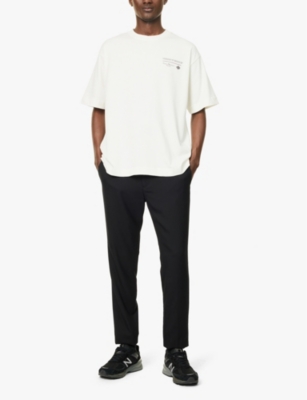 The Couture Club Mens Off White Script Multi Graphic Crew-neck Relaxed-fit Cotton-jersey T-shirt In Off White