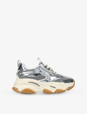 STEVE MADDEN: Kids' JPossession Mesh and Faux-Leather Low-Top Trainers