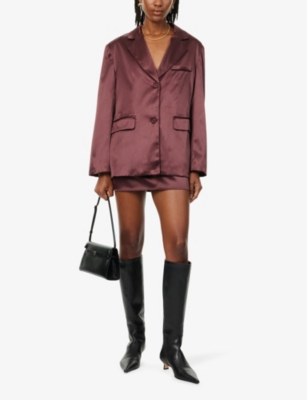 PRETTY LAVISH: Beck single-breasted oversized satin blazer