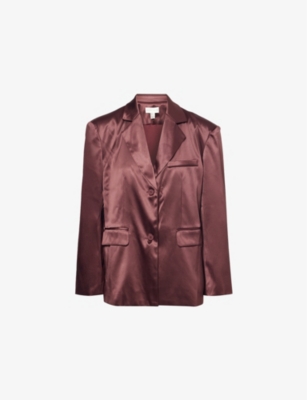 PRETTY LAVISH: Beck single-breasted oversized satin blazer
