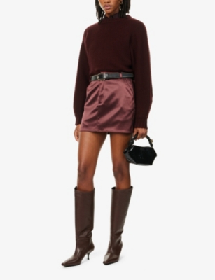 PRETTY LAVISH: Beck welt-pocket satin mini skirt