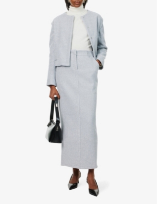 PRETTY LAVISH: Rudy rear-slit felted maxi skirt