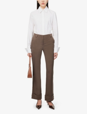 PRETTY LAVISH: Eddie straight-leg mid-rise stretch-woven trousers