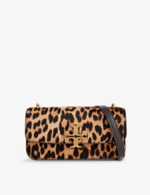 Shop Tory Burch Womens  Eleanor Small Leather Shoulder Bag In Leopard