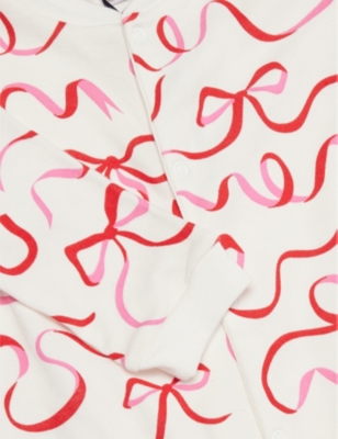 Bow Ribbon graphic-print cotton babygrow 0-18 months