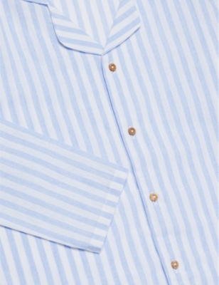 SLEEPY DOE TRIPE-PATTERN COTTON-JERSEY PYJAMA SET 1-11 YEARS BLUE/WHITE STRIP 